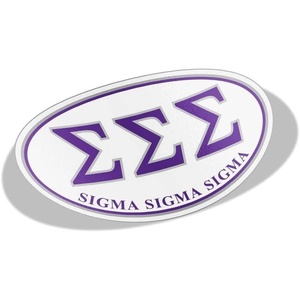 Sigma Sigma Sigma Greek Letter Oval Decal