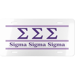 Sigma Sigma Sigma Lettered Lines License Covers