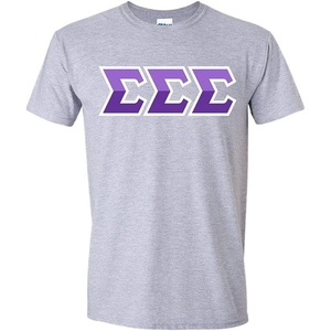 Sigma Sigma Sigma Two Tone Greek Lettered T-Shirt(Sports Grey)
