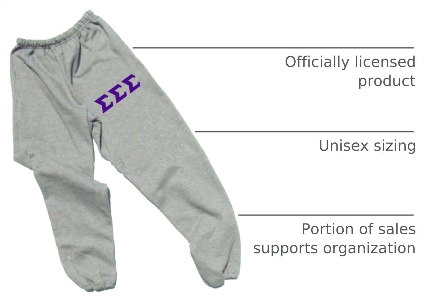 image:imageGreekgear Womens Sigma Sigma Sigma Lettered Thigh SweatpantsSports Grey
