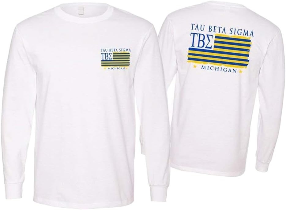 image:imageTau Beta Sigma Stripes Long Sleeve TShirtWhite