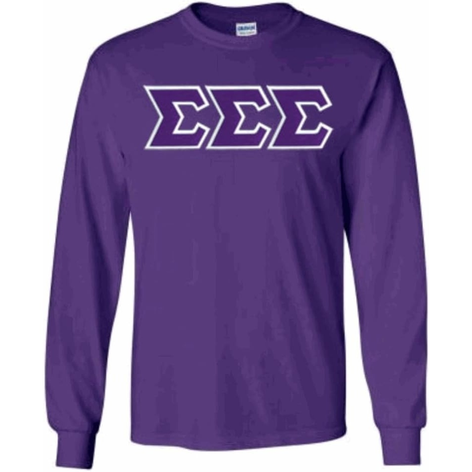 image:imageGreekgear Sigma Sigma Sigma Lettered Long Sleeve TeePurple