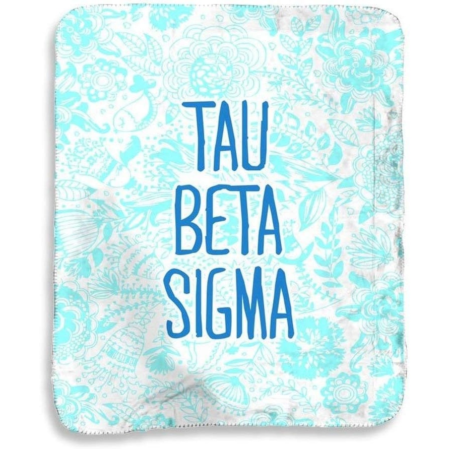 image:imageGreekgear Tau Beta Sigma Floral Sherpa Lap Blanket