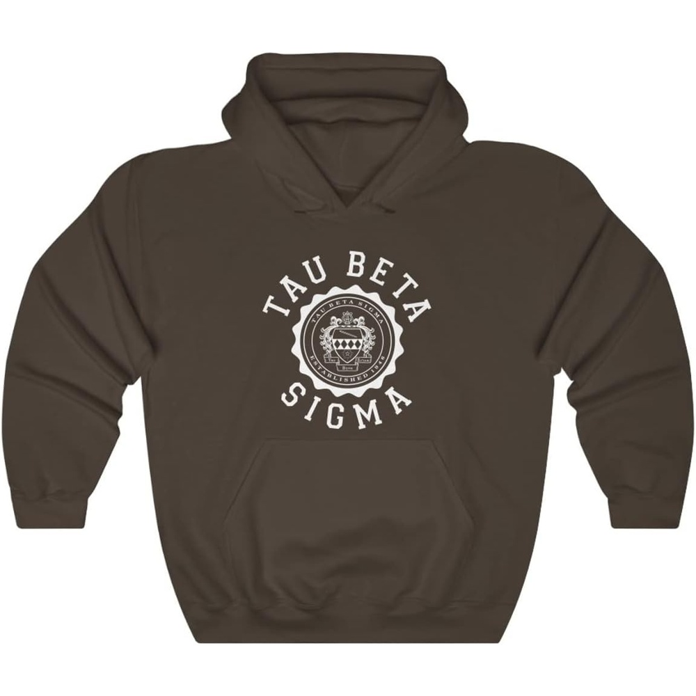 image:imageGreekgear Tau Beta Sigma Unisex College Seal HoodieDark Chocolate