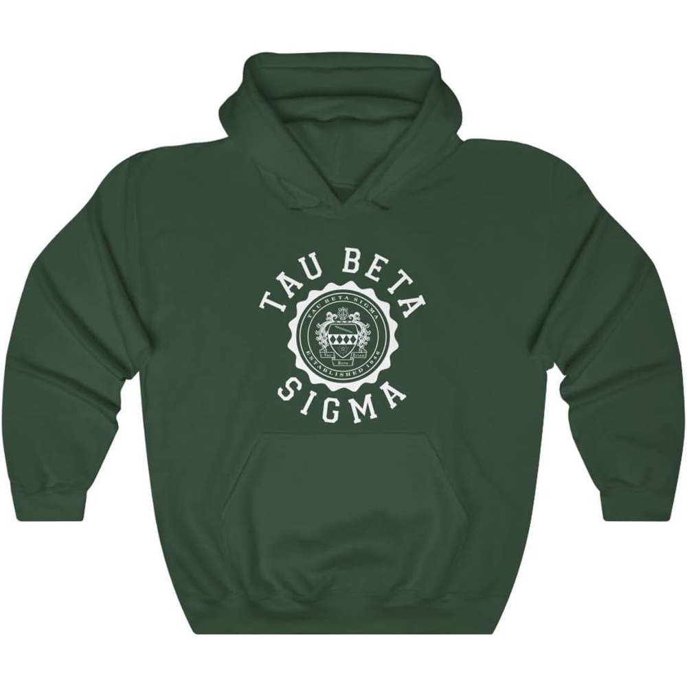 image:imageGreekgear Tau Beta Sigma Unisex College Seal HoodieForest Green