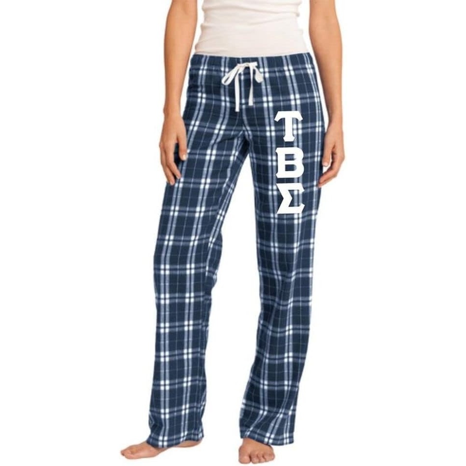 image:imageGreekgear Tau Beta Sigma Womens Flannel Plaid Pant  PJsNavy Blue