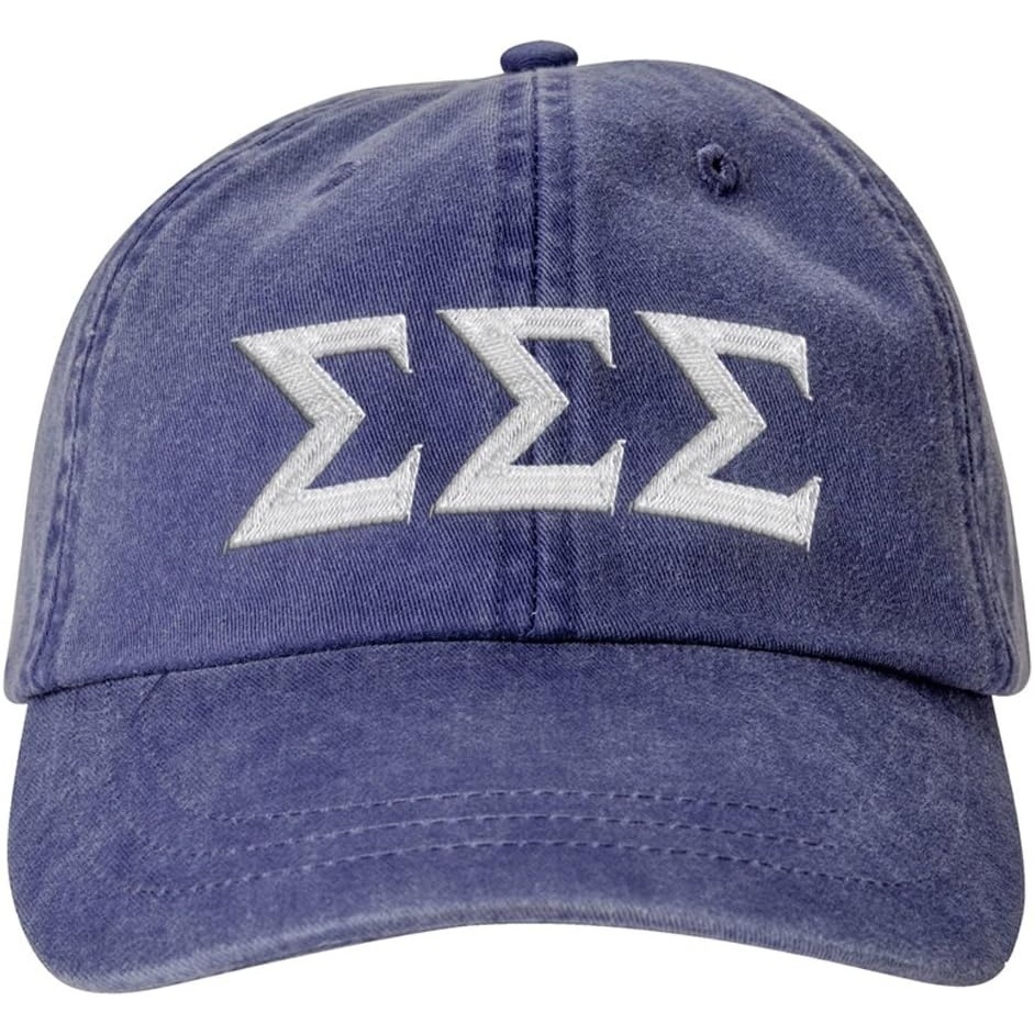 image:imageSigma Sigma Sigma Lettered Premium Pastel HatMidnight Navy WTan
