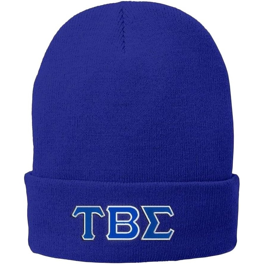 image:imageTau Beta Sigma Big Greek Lettered Knit CapRoyal Blue