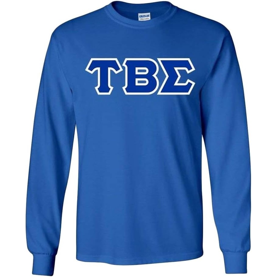 image:imageTau Beta Sigma Fraternity Crest Twill Letter Longsleeve TeeRoyal Blue