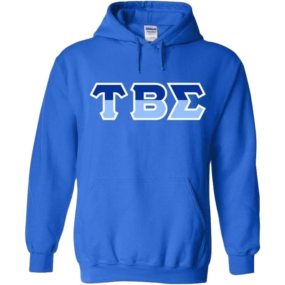 image:imageTau Beta Sigma Two Tone Greek Lettered Hooded SweatshirtRoyal Blue