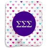 Greekgear Sigma Sigma Sigma Hearts Sherpa Lap Blanket
