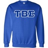 Greekgear Tau Beta Sigma Sewn Lettered Crewneck Sweatshirt(Royal Blue)