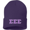 Sigma Sigma Sigma Big Greek Lettered Knit Cap(Purple)