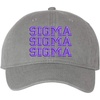 Sigma Sigma Sigma Pigment Dyed Baseball Cap(Grey W/Purple Thread Color)