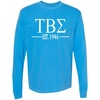 Tau Beta Sigma Custom Greek Lettered Long Sleeve T-Shirt(Royal Caribe)