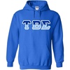 Tau Beta Sigma Two Tone Greek Lettered Hooded Sweatshirt(Royal Blue)