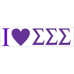 Greekgear Sigma Sigma Sigma I Love Bumper Sticker