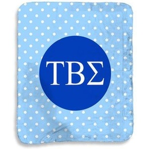 Greekgear Tau Beta Sigma Polka Dots Sherpa Lap Blanket