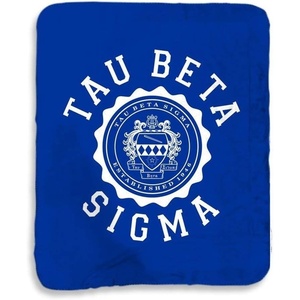 Greekgear Tau Beta Sigma Seal Sherpa Lap Blanket Navy Blue