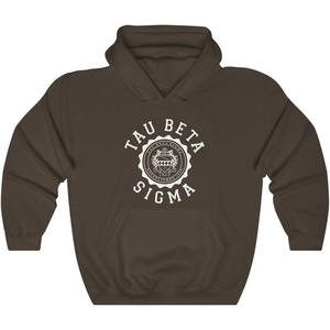 Greekgear Tau Beta Sigma Unisex College Seal Hoodie(Dark Chocolate)