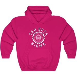 Greekgear Tau Beta Sigma Unisex College Seal Hoodie(Heliconia)