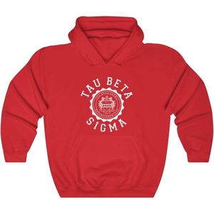 Greekgear Tau Beta Sigma Unisex College Seal Hoodie(Red)