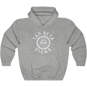 Greekgear Tau Beta Sigma Unisex College Seal Hoodie(Sport Grey)
