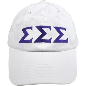 Sigma Sigma Sigma Greek Letter Hat(White)