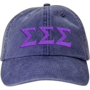 Sigma Sigma Sigma Lettered Premium Pastel Hat(Midnight Navy W/Purple)