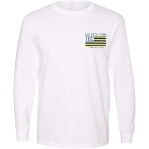 Tau Beta Sigma Stripes Long Sleeve T-Shirt(White)