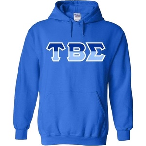 Tau Beta Sigma Two Tone Greek Lettered Hooded Sweatshirt(Royal Blue)