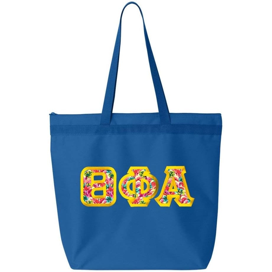 image:imageGreekgear Theta Phi Alpha Custom Satin Stitch Tote BagRoyal Blue