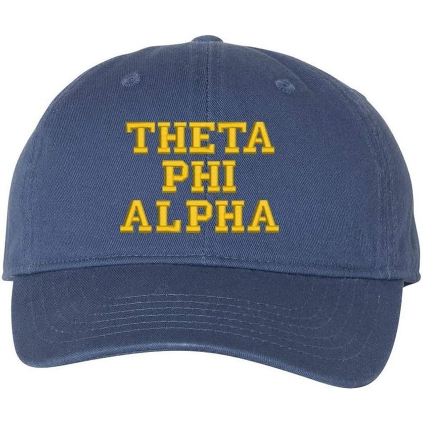 image:imageGreekgear Theta Phi Alpha Pigment Dyed Baseball CapNavy WLight Gold Thread Color