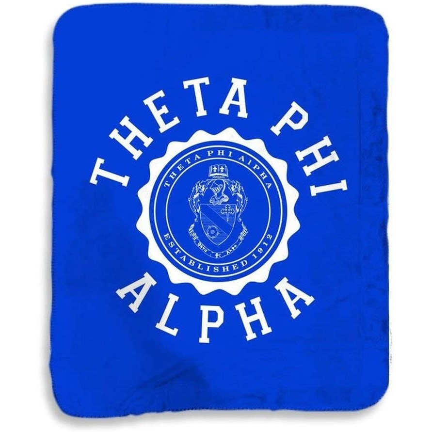 image:imageGreekgear Theta Phi Alpha Seal Sherpa Lap Blanket Royal Blue