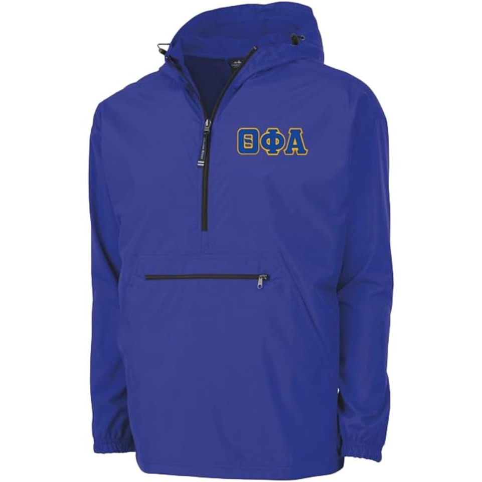image:imageGreekgear Theta Phi Alpha Tackle Twill Lettered Pack N Go PulloverRoyal Blue