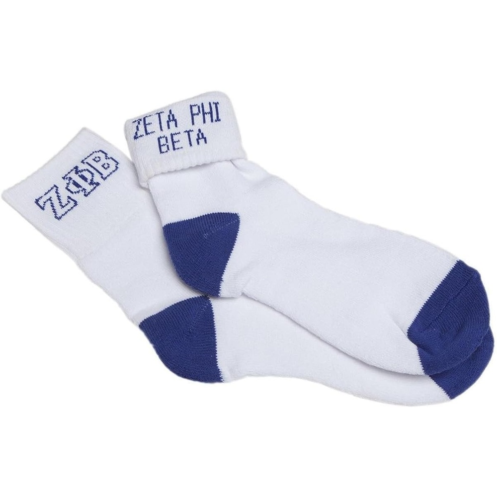 image:imageGreekgear Zeta Phi Beta Low Show SocksWhite