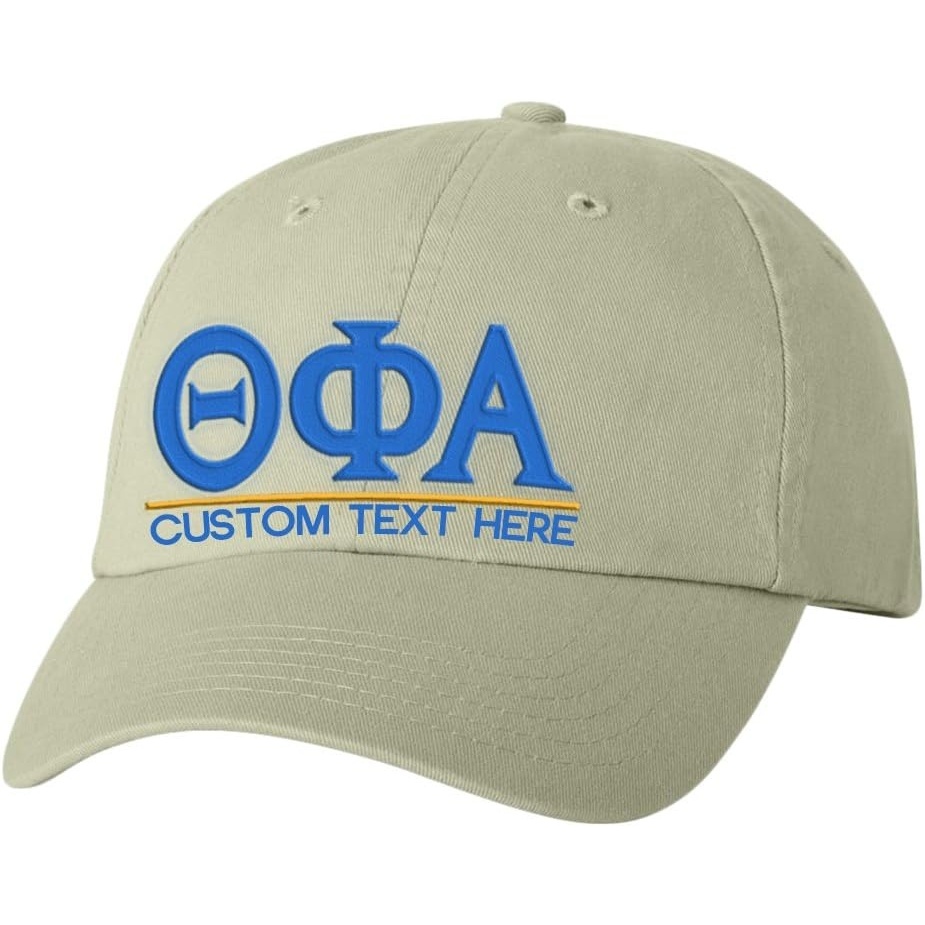 image:imagePersonalized Theta Phi Alpha Greek Line HatTan