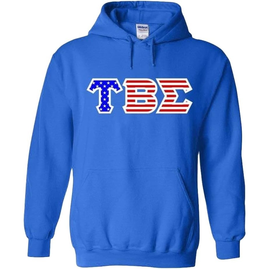 image:imageTau Beta Sigma Greek Letter American Flag HoodieRoyal Blue