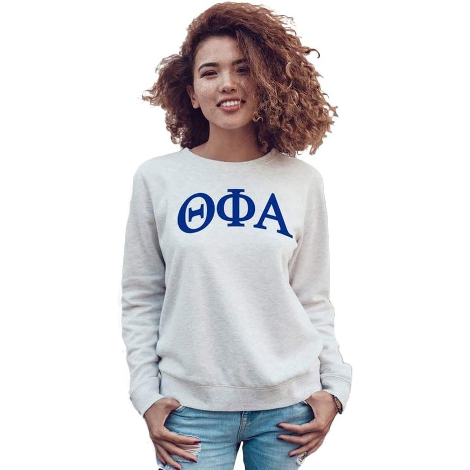 image:imageTheta Phi Alpha Arched Greek Lettered Crewneck SweatshirtLight Grey