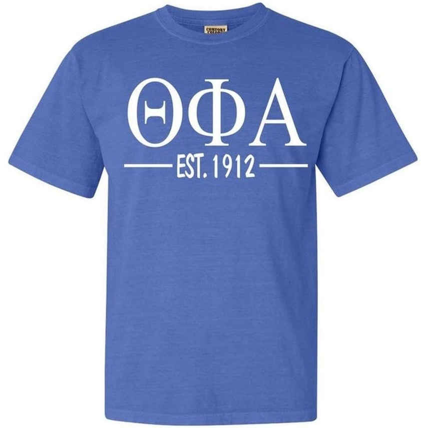 image:imageTheta Phi Alpha Custom Greek Lettered Short Sleeve TShirtFlo Blue