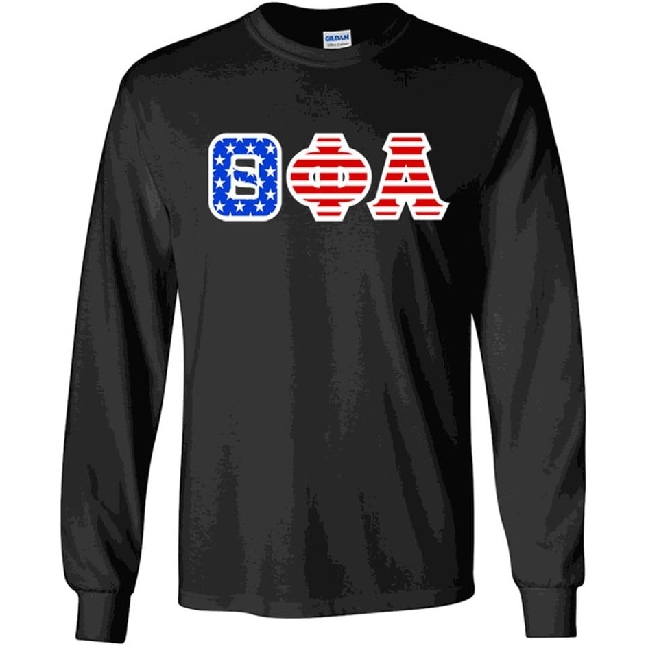 image:imageTheta Phi Alpha Greek Letter American Flag Long Sleeve TeeBlack