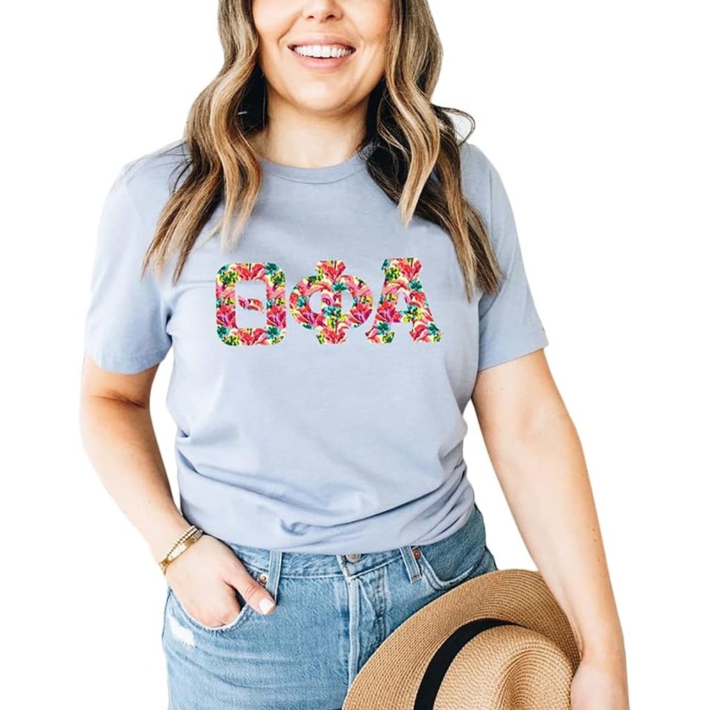 image:imageTheta Phi Alpha Lettered Greek Short Sleeve TShirtIce Blue