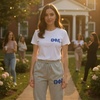Greekgear Women’s Theta Phi Alpha Lettered Thigh Sweatpants(Sports Grey)