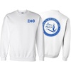 Greekgear Zeta Phi Beta World Famous Crest – Shield Printed Crewneck Sweatshirt(White)
