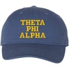 Greekgear Theta Phi Alpha Pigment Dyed Baseball Cap(Navy W/Light Gold Thread Color)