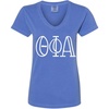 Greekgear Theta Phi Alpha V-Neck T-Shirt(Flo Blue)