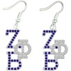 Zeta Phi Beta Color Crystal Overlap Letters Earrings