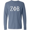 Zeta Phi Beta Greek Long Sleeve T-Shirt(Washed Denim)