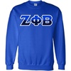 Zeta Phi Beta Two Tone Greek Lettered Crewneck Sweatshirt(Royal Blue)
