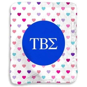 Greekgear Tau Beta Sigma Hearts Sherpa Lap Blanket